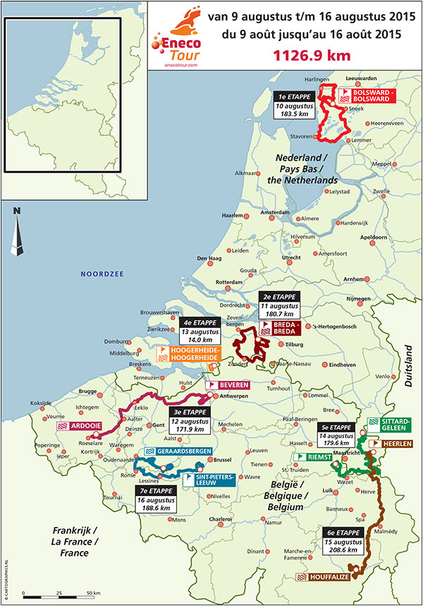 2015 Eneco Tour map